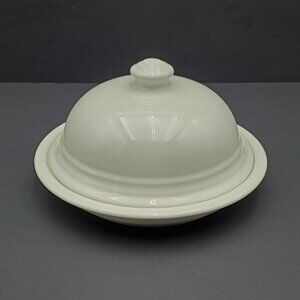 Pfaltzgraff Terrace White Round Covered Butter Dish Cheese Snack Dessert Dish